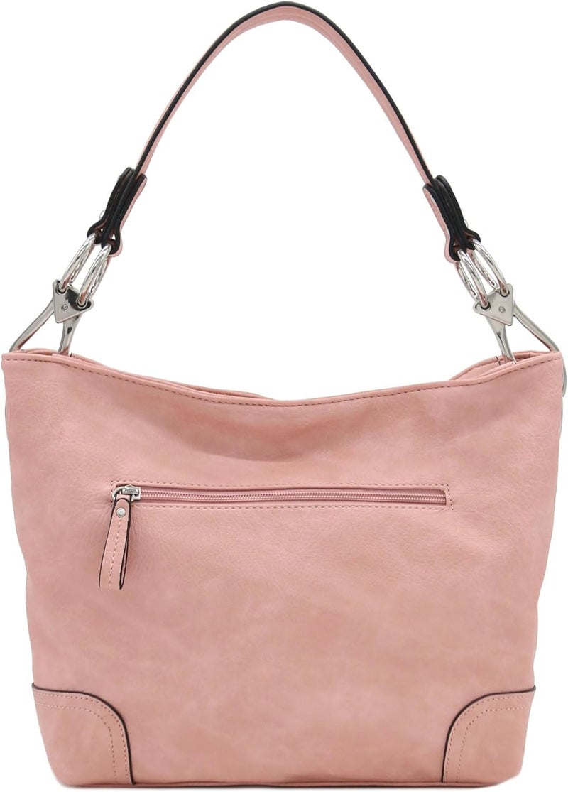 Alyssa Hobo Shoulder Bag with Big Snap Hook Hardware - Image 5